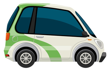 An electric car on the white background