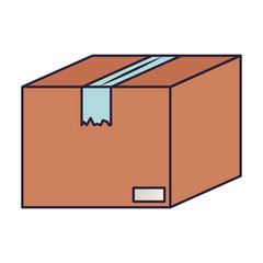 closed cardboard box isolated icon