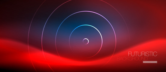 Neon glowing circles background