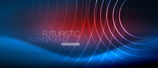 Neon glowing circles background