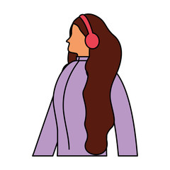 woman side view with winter clothes