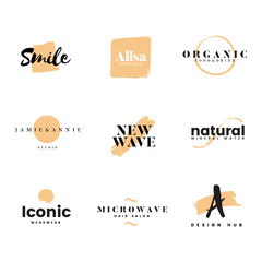 Collection of logos and branding vector