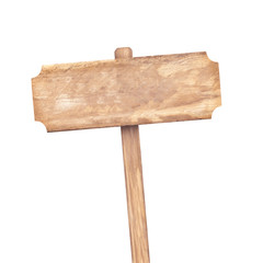 Wooden sign isolated on white