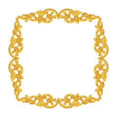 Ornament elements frame, vintage gold floral designs