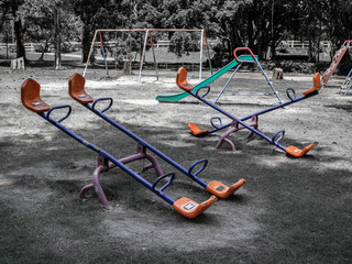 Empty old playground in public park