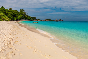 A beautiful empty sandy beach and tropical ocean (Similan Islands)