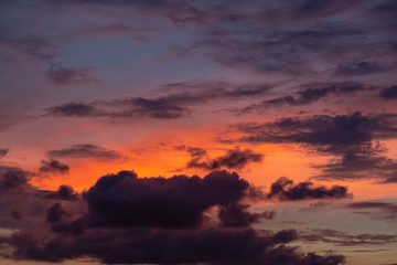 Beautiful colorful sky at sunset in Thailand's Similan Islands