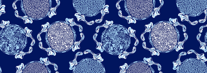 Textile fashion, african print fabric, abstract seamless pattern, vector illustration file.