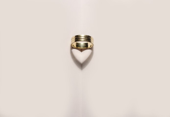 Heritage golden ring waiting to be worn at wedding