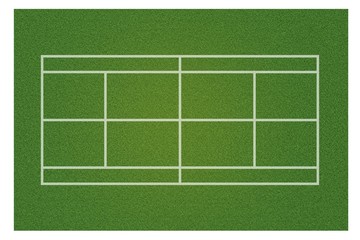 A realistic textured green grass tennis court