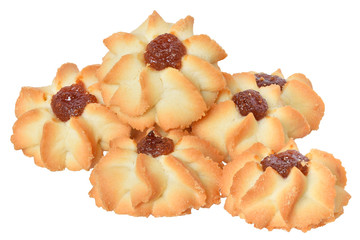 Shortbread with jam isolated