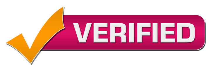 Verified Pink Orange Tick Mark Horizontal 