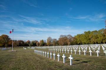 Fototapeta na wymiar memorial cemetery of the fallen in the first world war in Suippes France