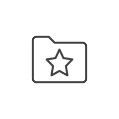 Bookmark folder with star outline icon. linear style sign for mobile concept and web design. Favorite folder simple line vector icon. Symbol, logo illustration. Pixel perfect vector graphics