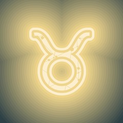 Zodiac symbol textured by connected lines with dots pattern. Sign of the Bull