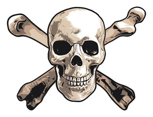 Realistic Skull and Crossbones