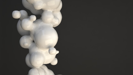 Abstract white bubble from spherecial shapes
