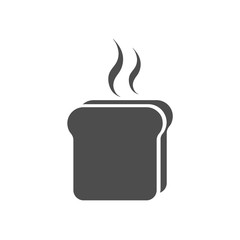 Хлеб, тост. Векторный значок. Белый фон.