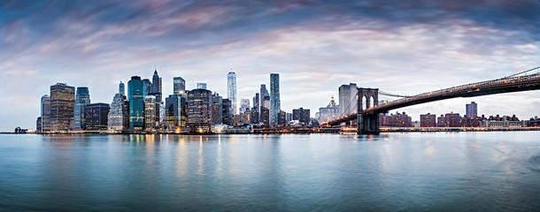 New York city sunset panorama ,cityscape. - obrazy, fototapety, plakaty
