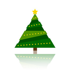 Christmas tree simple color flat vector icon