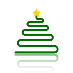 Christmas tree simple color flat vector icon