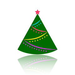Christmas tree simple color flat vector icon