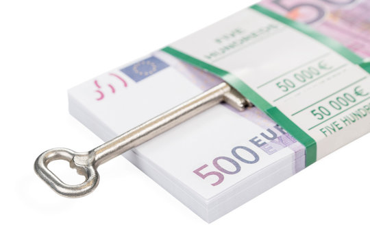 key in a pack of euro money