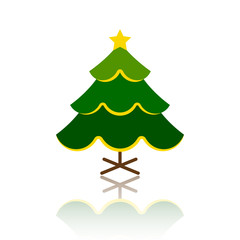 Christmas tree simple color flat vector icon