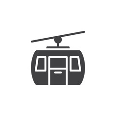 Cable car vector icon. filled flat sign for mobile concept and web design. Funicular simple solid icon. Gondola symbol, logo illustration. Pixel perfect vector graphics