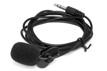 Fototapeta premium Condenser lavalier tie clip microphone