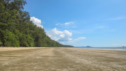 beautiful sea and sand summer landscape scene at Pak Meng Beach Trang province,Thailand