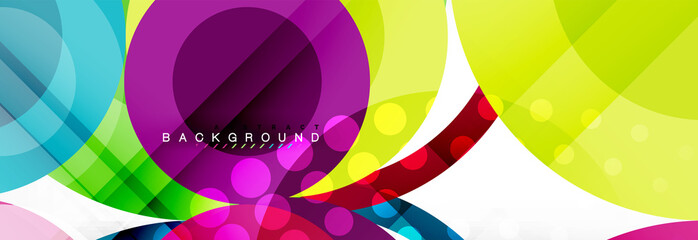 Abstract colorful geometric composition - multicolored circle background