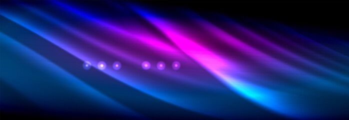 Liquid neon flowing waves, glowing light lines background