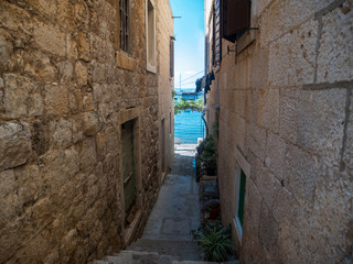 Beautiful stone houses and passage to the sea