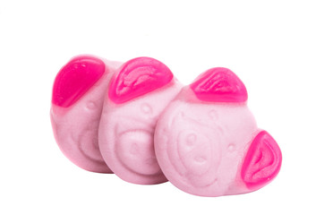 candy piglets isolated