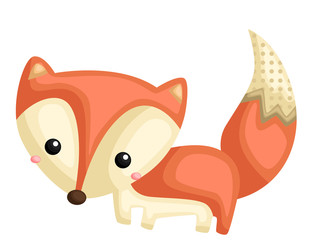 a vector of a cute fox with pattern