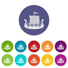 Sail icons color set vector for any web design on white background