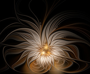 Abstract fractal golden flower
