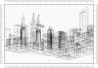 Town Concept Architect Blueprint 