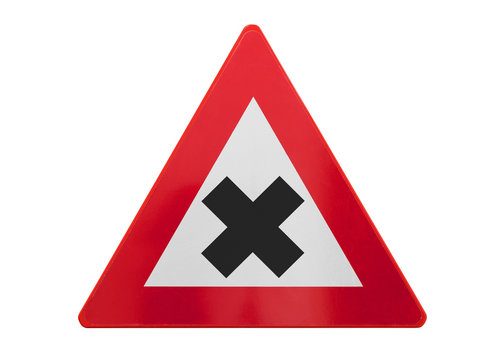 Traffic sign isolated - Dangerous crossing