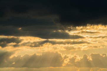 sky, sunset, clouds, dusk