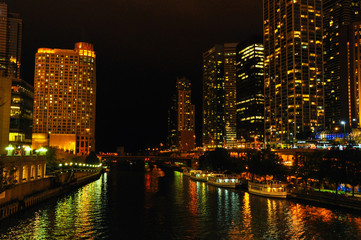 Fototapeta premium Night view of Chicago