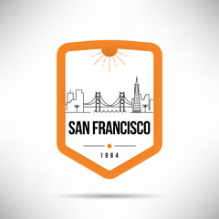 San Francisco City Modern Skyline Vector Template