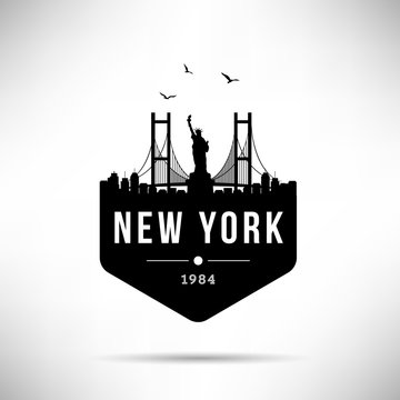 New York City Modern Skyline Vector Template