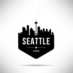 Seattle City Modern Skyline Vector Template