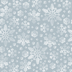 snow flake line seamless pattern winter background