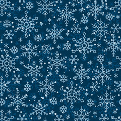 snow flake line seamless pattern winter background