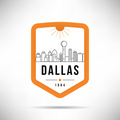 Dallas City Modern Skyline Vector Template