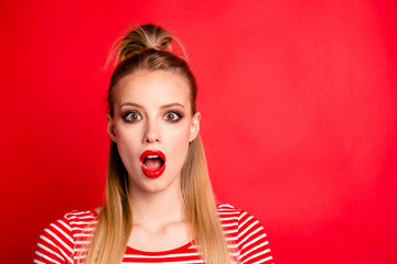 Close-up portrait of nice cute lovely glamorous charming attract