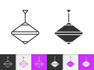 Top Toy Kids game simple black line vector icon